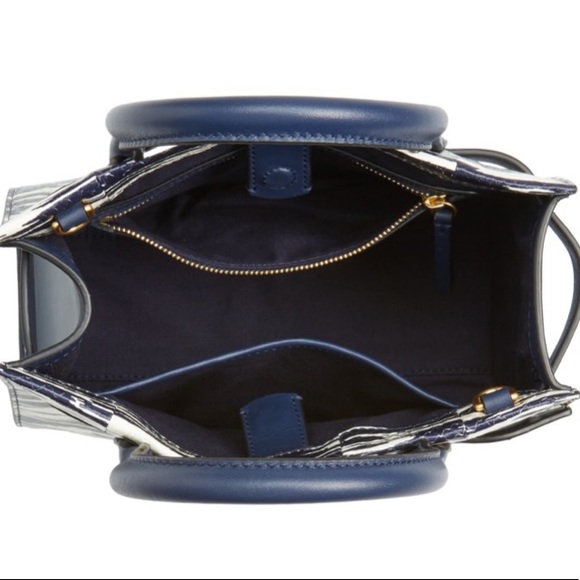 Authentic Tory Burch Snakeskin leather magnetic closure Crosby/Satchel - Picture 7 of 9